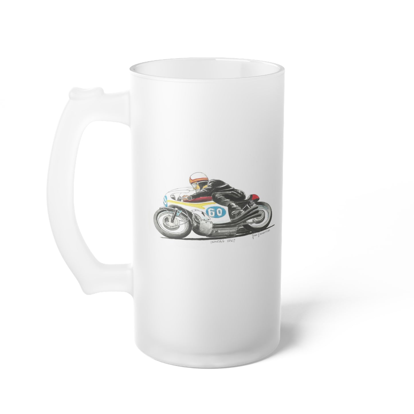 Frosted Glass Beer Mug - Honda 6 1967