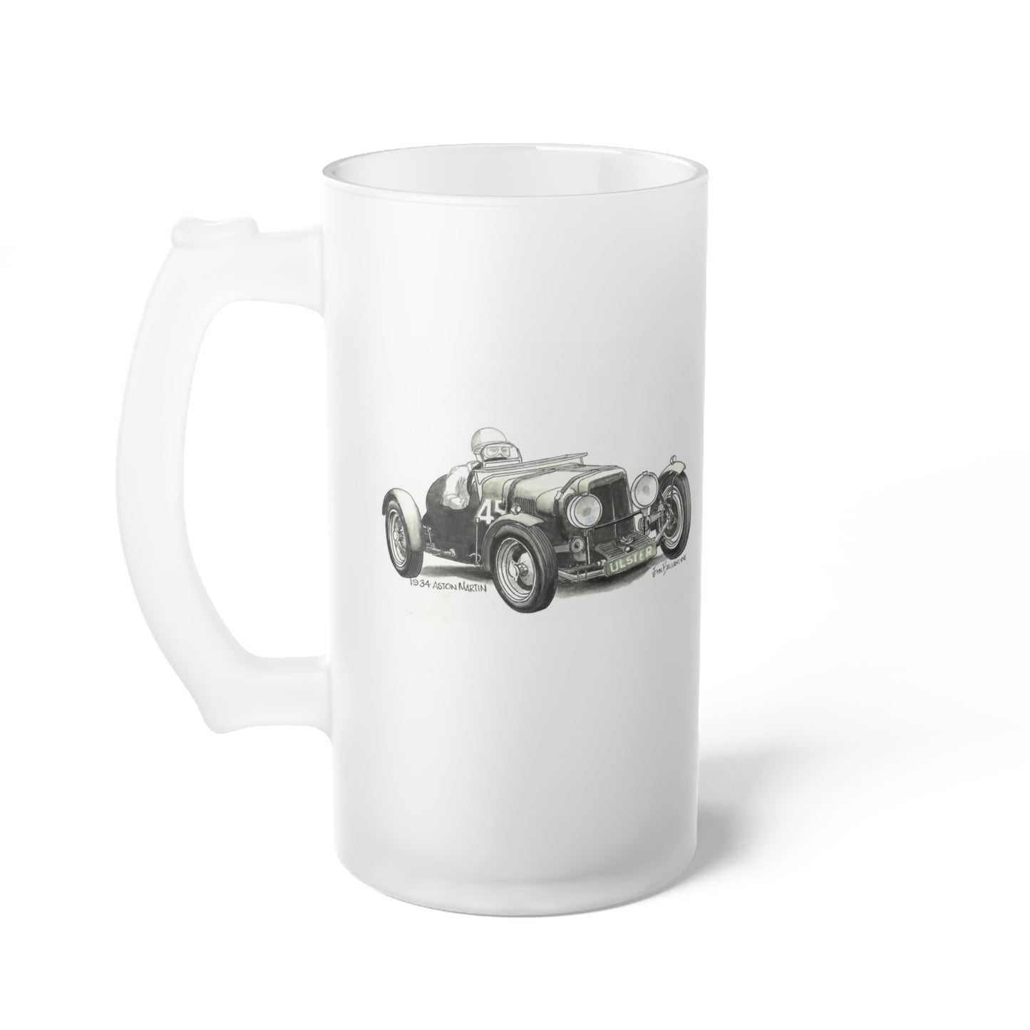 Frosted Glass Beer Mug – 1934 Aston Martin