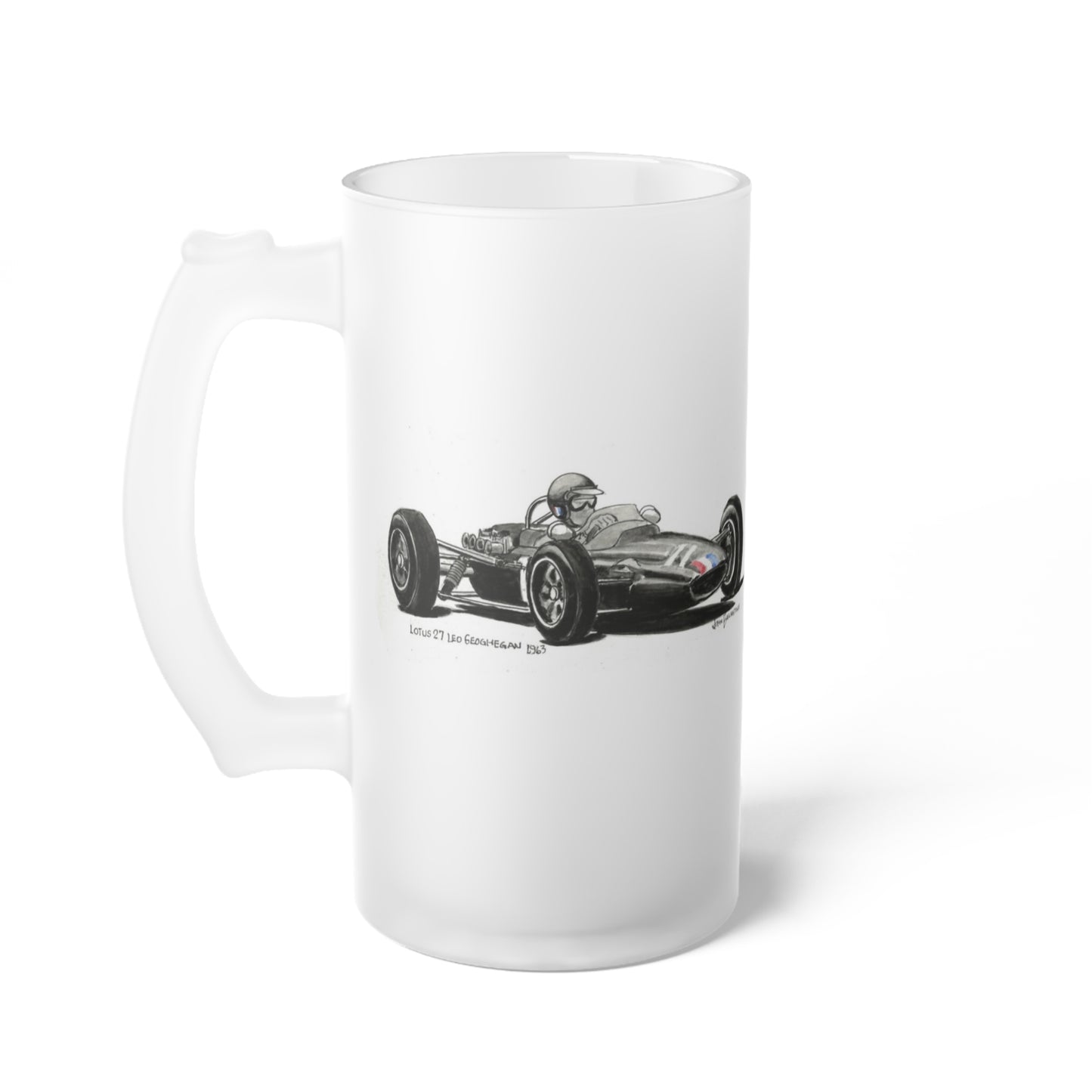 Frosted Glass Beer Mug - Lotus 27 1963