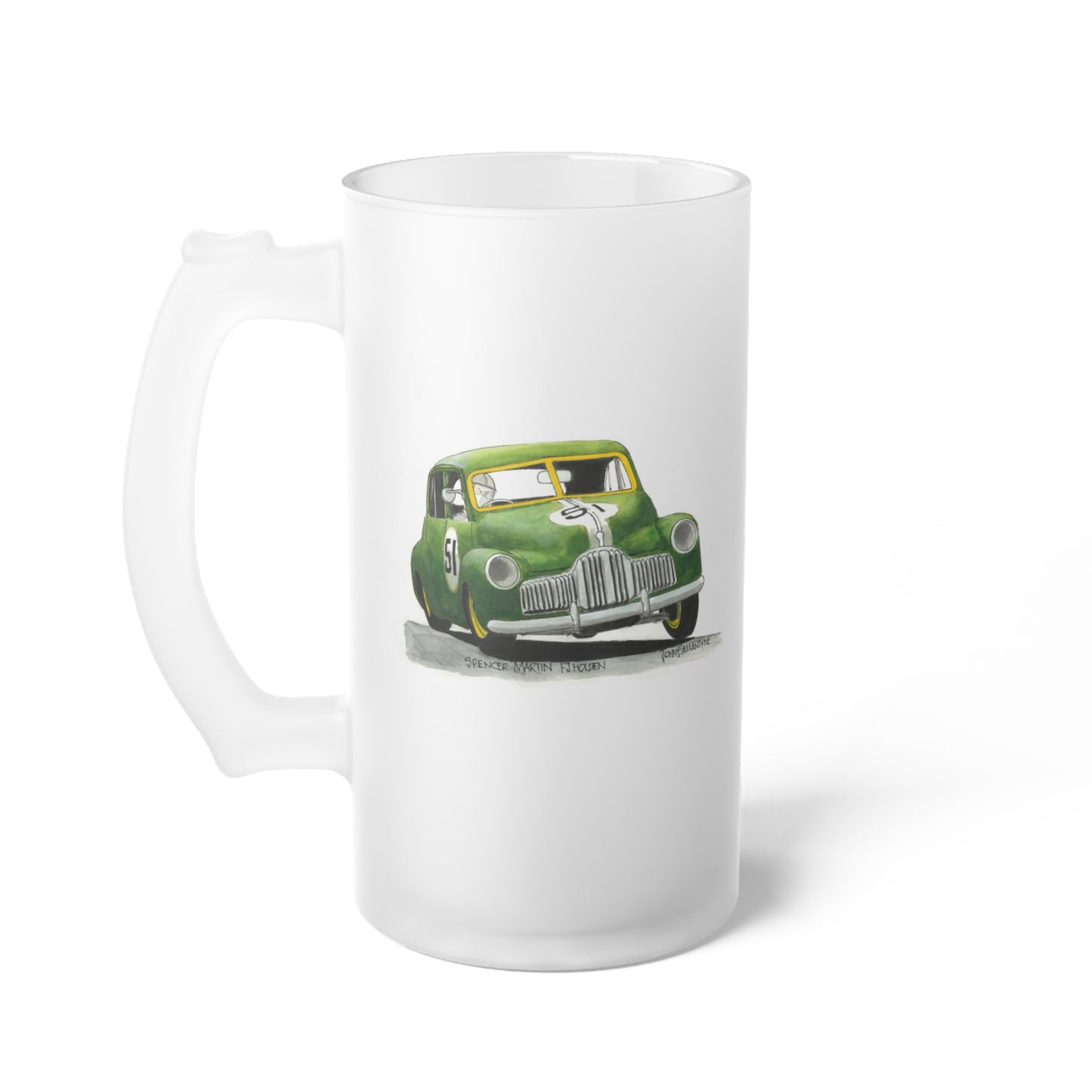 Frosted Glass Beer Mug - Spencer Martin FJ Holden