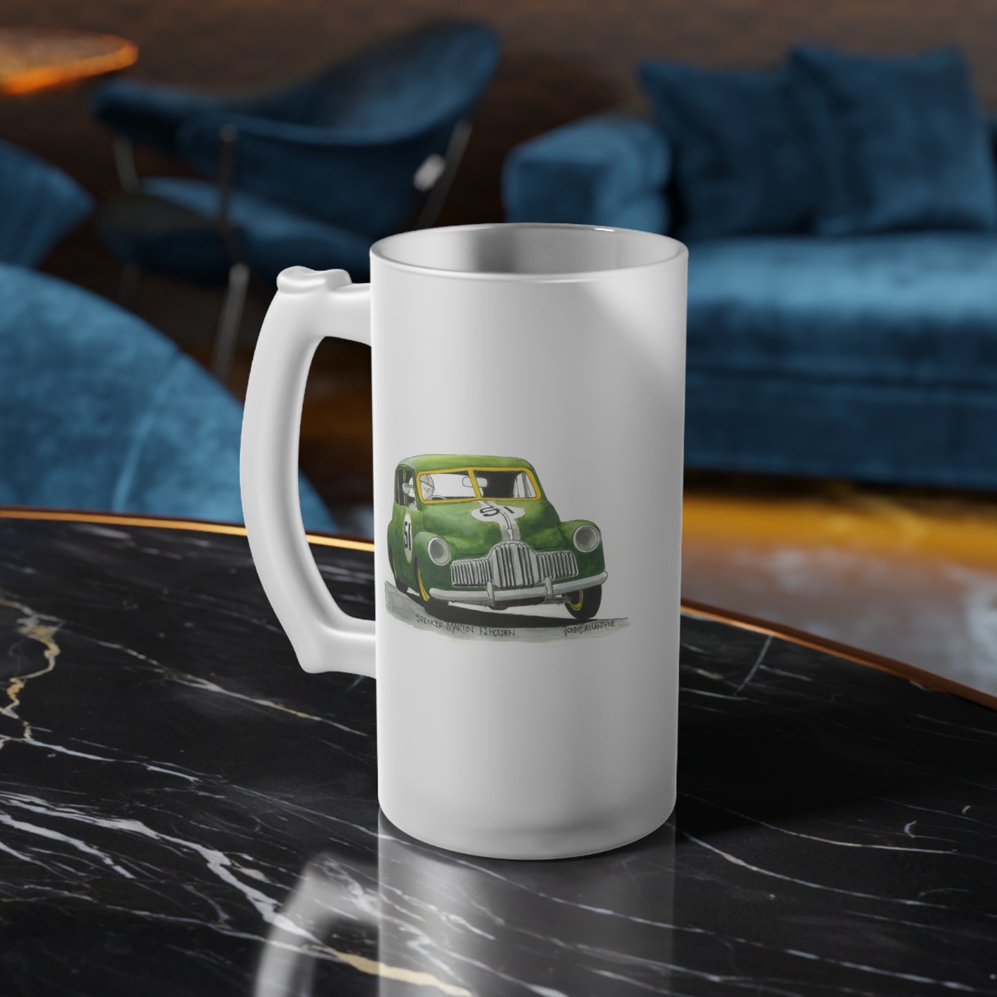 Frosted Glass Beer Mug - Spencer Martin FJ Holden