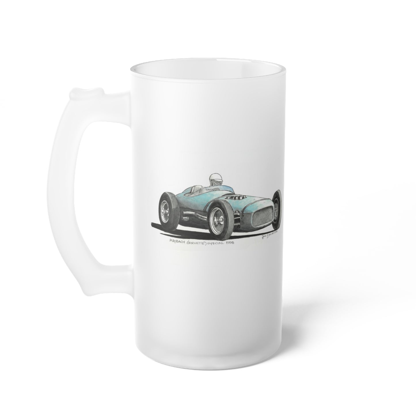 Frosted Glass Beer Mug - Maybach Corvette Special 1958