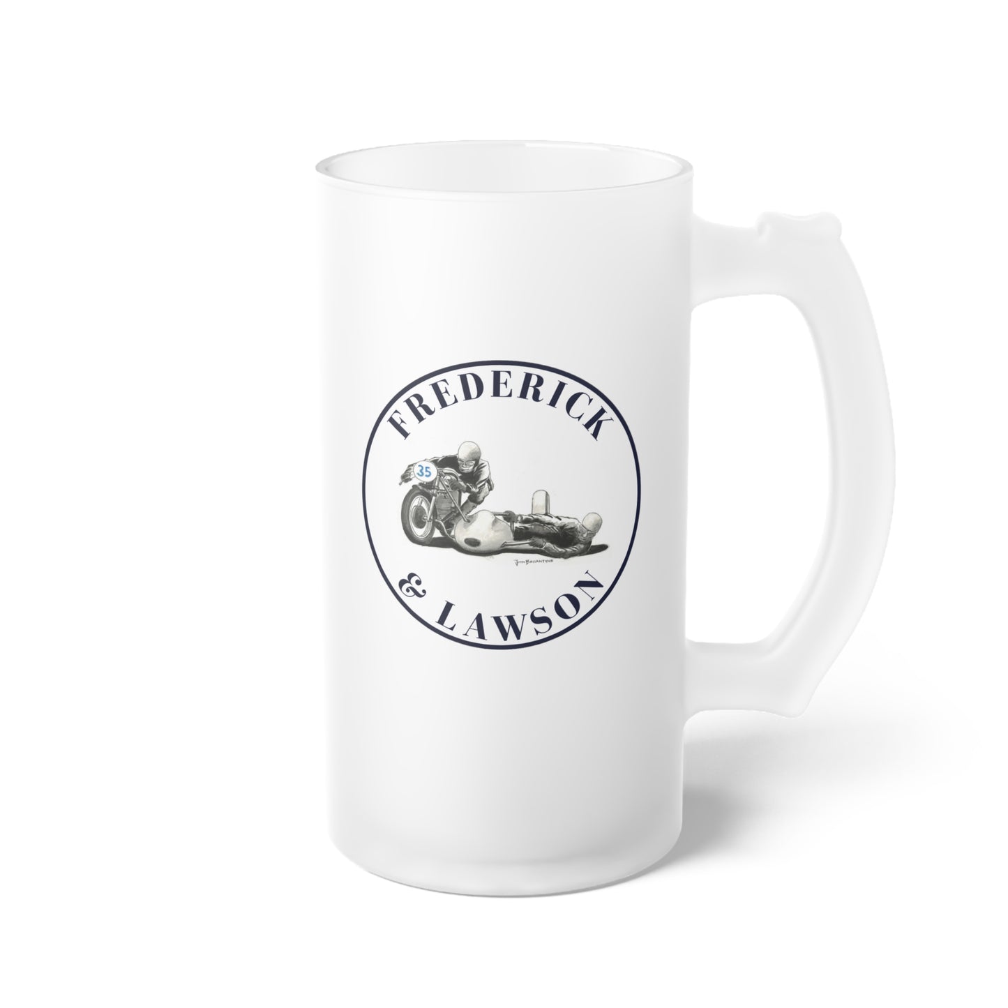 Frosted Glass Beer Mug - Lotus 27 1963